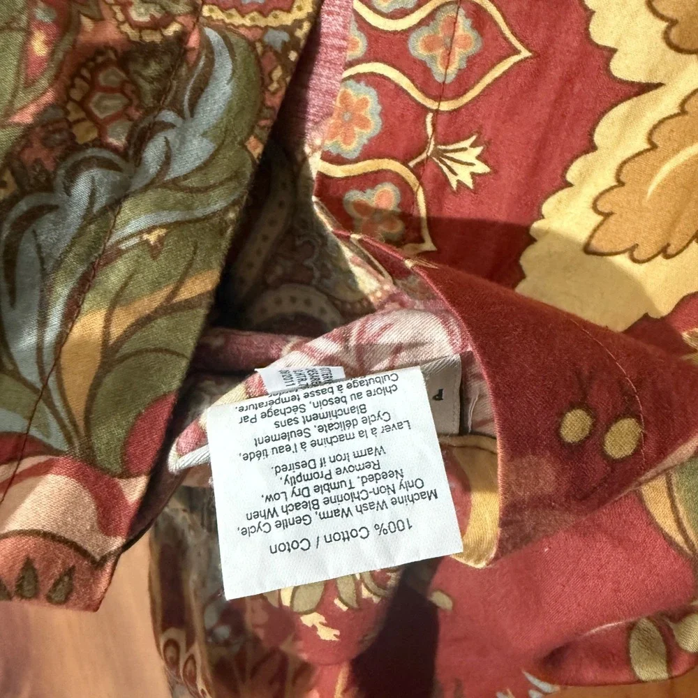 Pottery Barn Clara Palampore Floral Duvet 2 Pillow Shams Cotton Queen